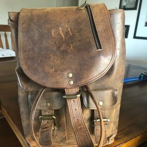 Leather backpack purse